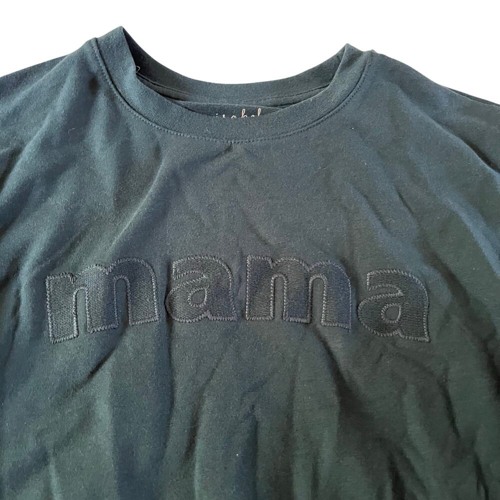 NWT Teal Green "Mama" Stitched Maternity Pullover Sweatshirt Sz XS Pregnancy - Picture 2 of 6